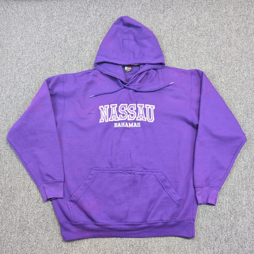 Form Vintage Nassau Bahamas Hoodie Large Purple Souvenir Streetwear Y2K Graphic
